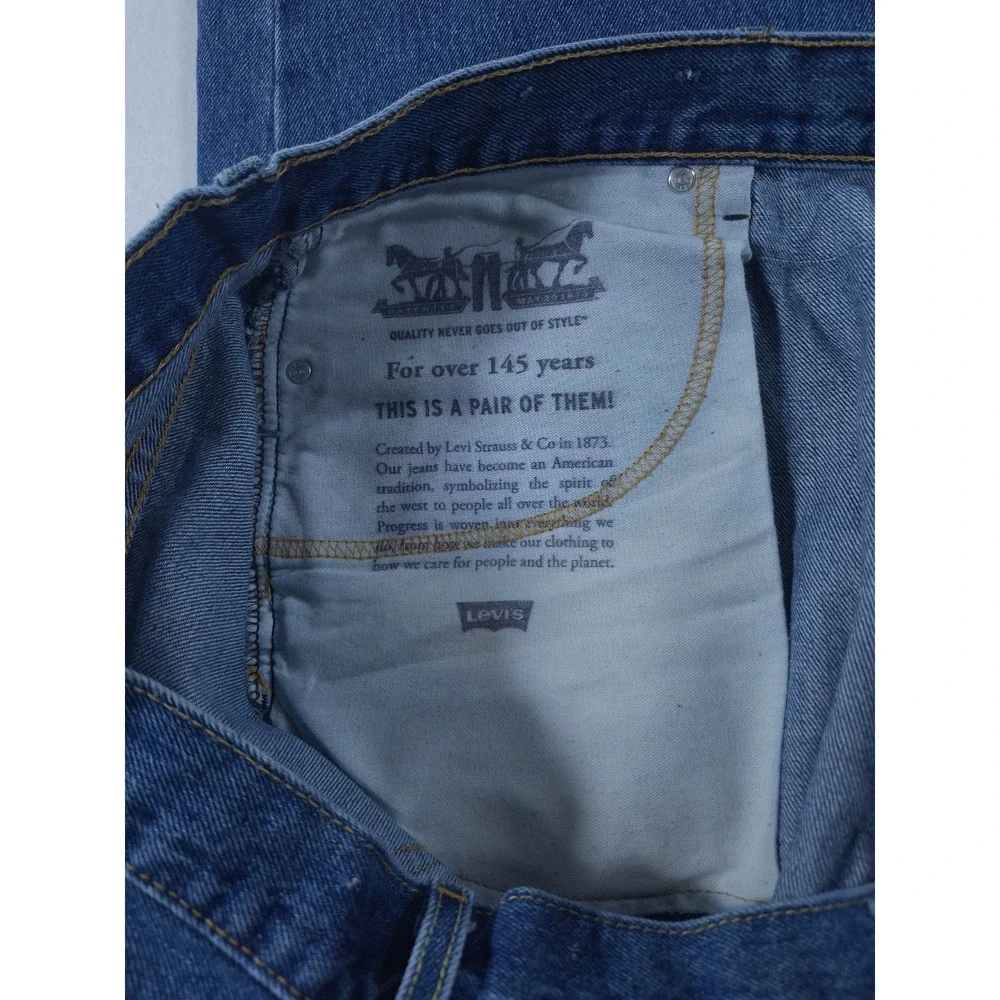 Levis‎ 550 Mens Jeans 48x29 Blue Relaxed Fit Tapered Leg Classic Denim Waterless